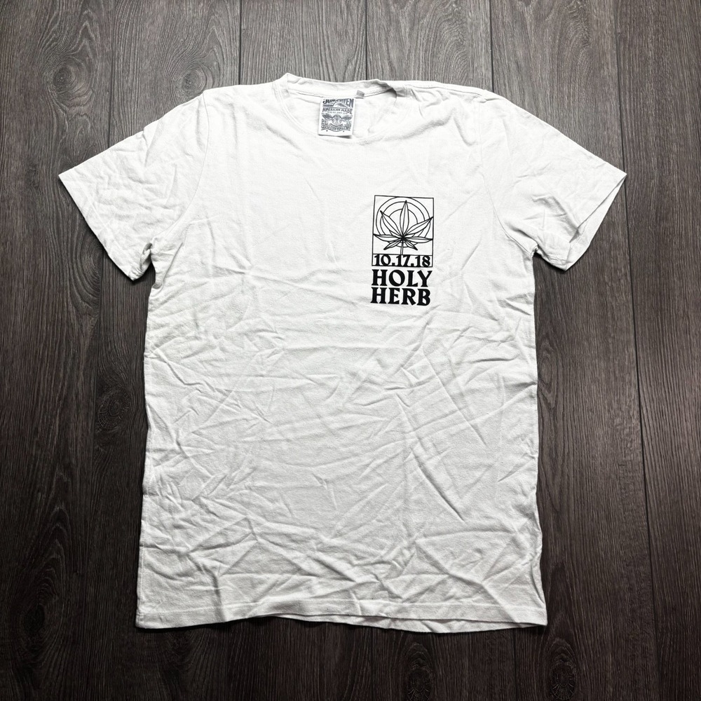 Jungmaven Shirt Mens XL White Sustainable Hemp Organic Cotton USA Holy Herb